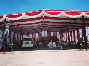 proses pemasangan tenda roder klaten solo dan jogja